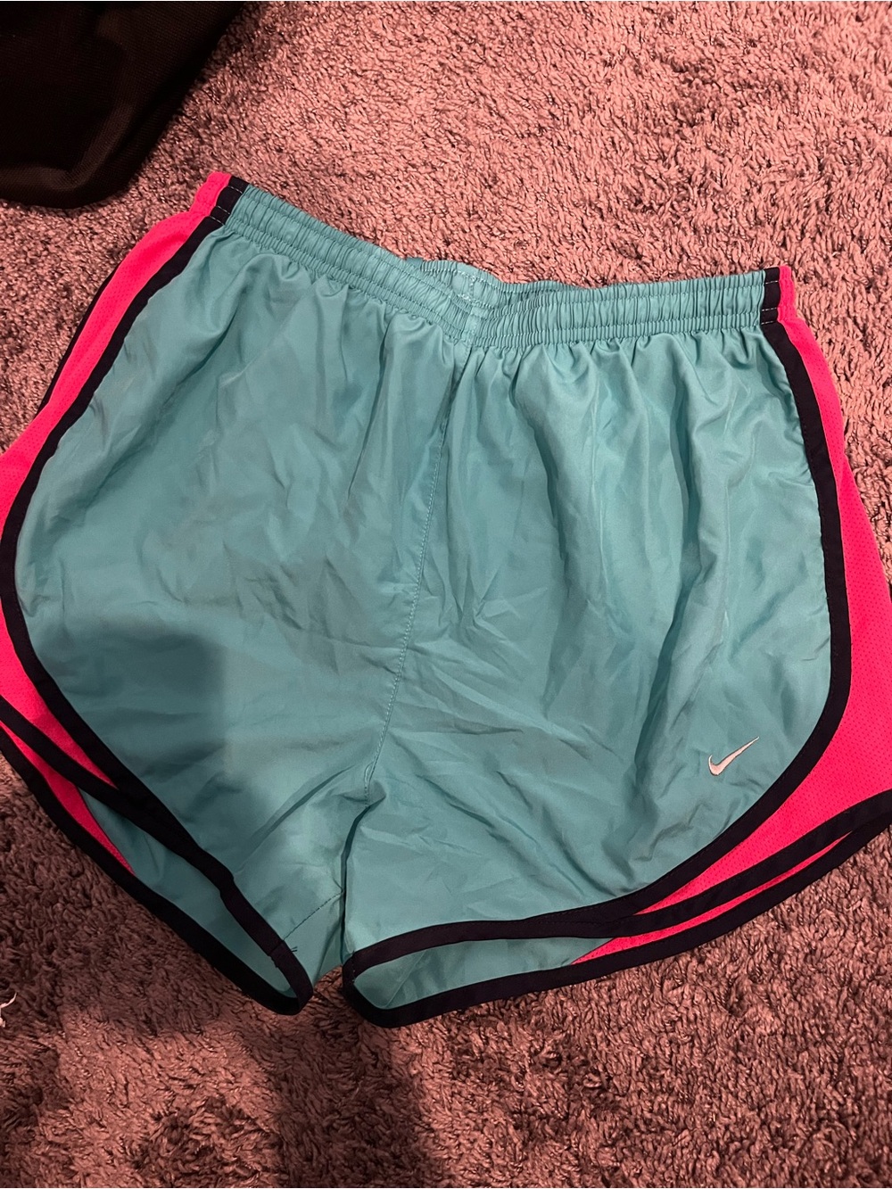 Nike Women's Teal and Hot Pink Athletic Shorts Size M